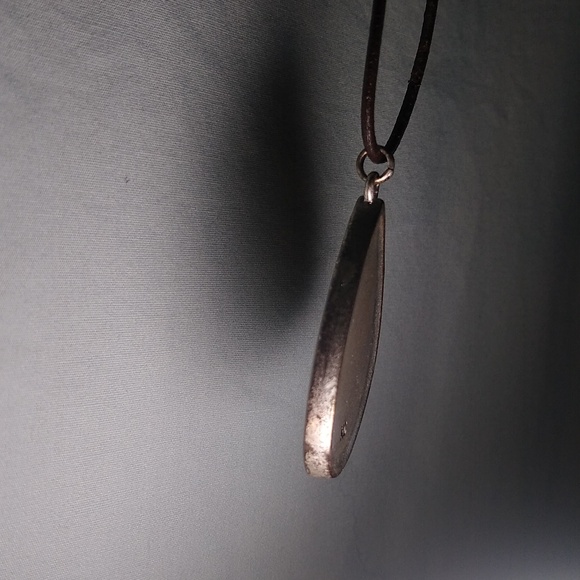 mother of pearl * pearlescent choker/necklace on leather * adjustable - Picture 9 of 12